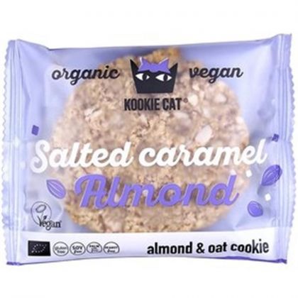 Havercookie salted caramel amandel 50gr Kookie Cat