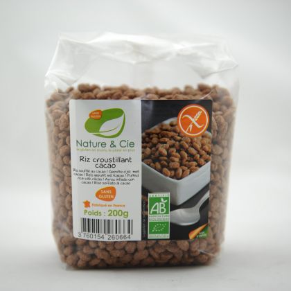 Gepofte rijst met cacao 200gr Nature&Cie