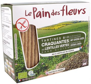 Crackers groene linzen 150gr LPDF