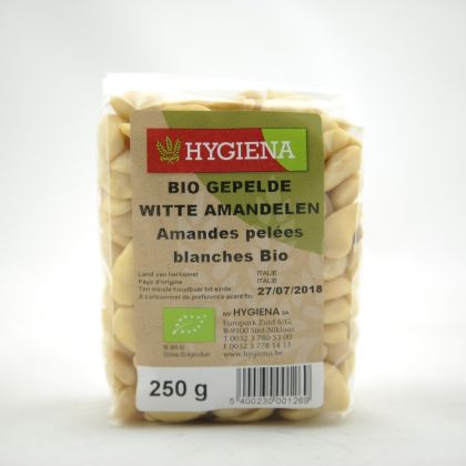 Gepelde witte amandelen 250gr Hygiena