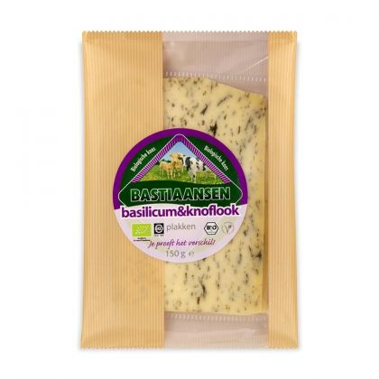 Gouda basilicum sneetjes 150gr Bastiaansen