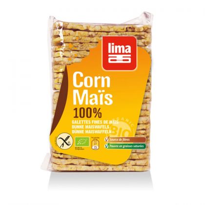 Maïswafel dun rechthoekig 140gr Lima