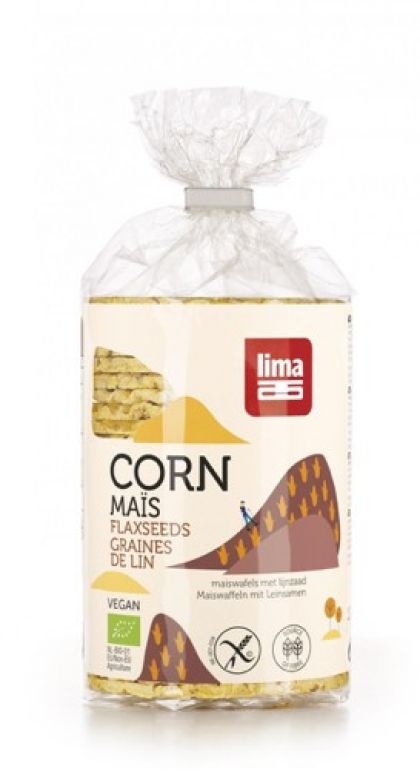 Maïswafel met lijnzaad 130gr Lima